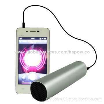Mobile mini speaker for iPhone, Samsung, Sony and HTC, with power bank and phone stand